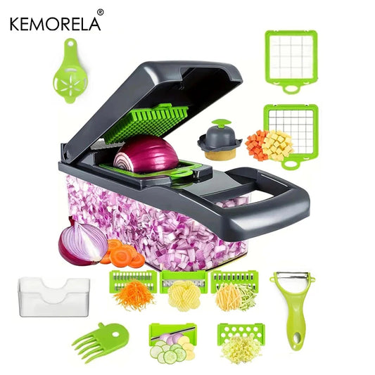 16-in-1 Multi-Functional Vegetable Chopper, Dicer & Slicer with Storage Container