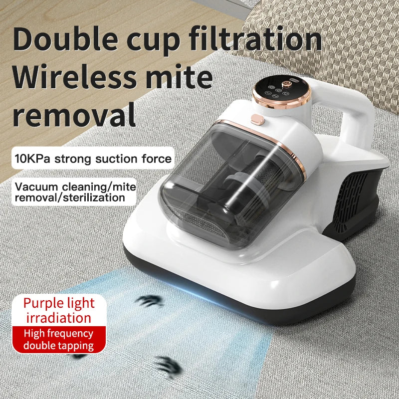 2026 Intelligent Mite Remover Dual Cup Mite Remover Three-stage Mite Remover Bed Mounted Household Vacuum Cleaner