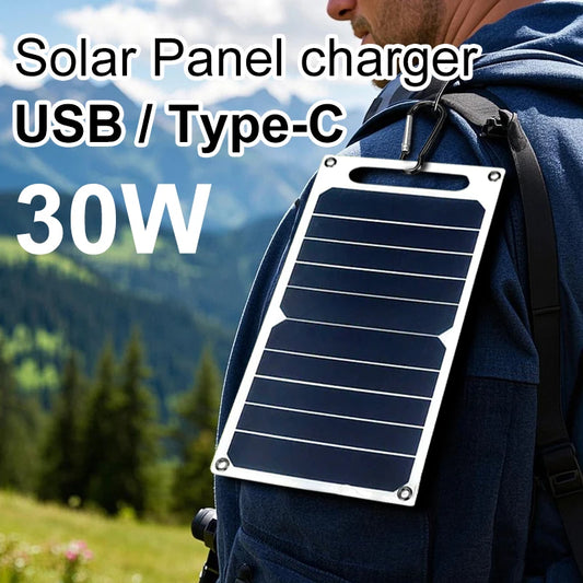 Solar Panel 5V USB Type-C Charge Portable Flexible Kit Lightweigh Mini System For Phones Car Camping Hiking Power Banks IP65