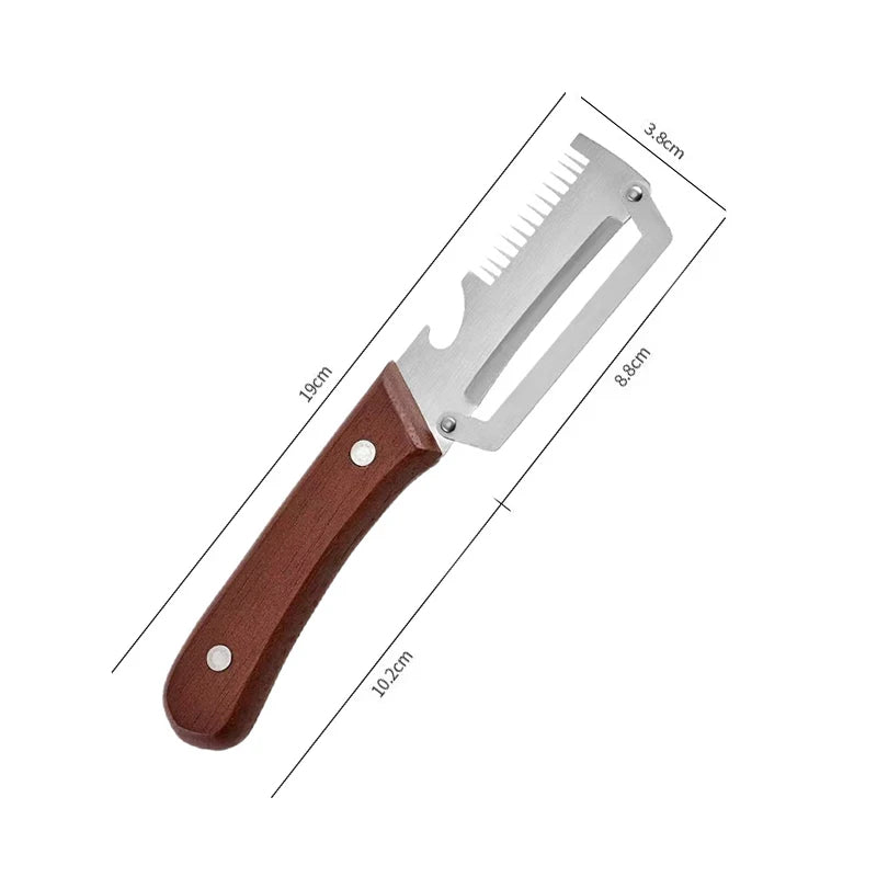 3 In 1 Peeler Knife Stainless Steel - Kitchen Tool Designed For Food Preparation And Daily Cooking Routine