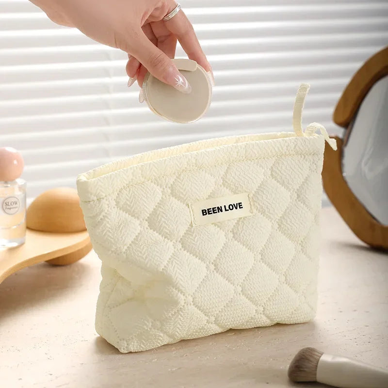 Makeup Bag Set Quilted Makeup Bag Women's Large Floral Makeup Bags Cute Cotton Cosmetic Pouch Travel Toiletries Storage Bag