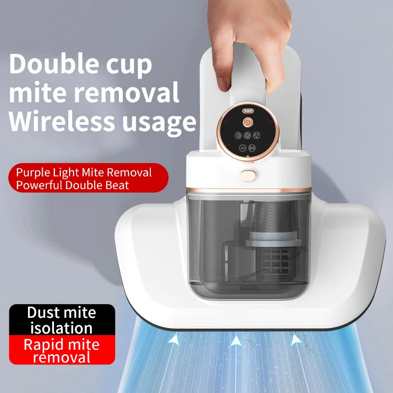 2026 Intelligent Mite Remover Dual Cup Mite Remover Three-stage Mite Remover Bed Mounted Household Vacuum Cleaner