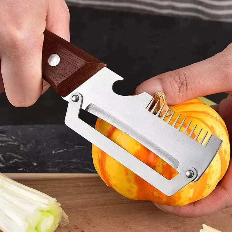 3 In 1 Peeler Knife Stainless Steel - Kitchen Tool Designed For Food Preparation And Daily Cooking Routine