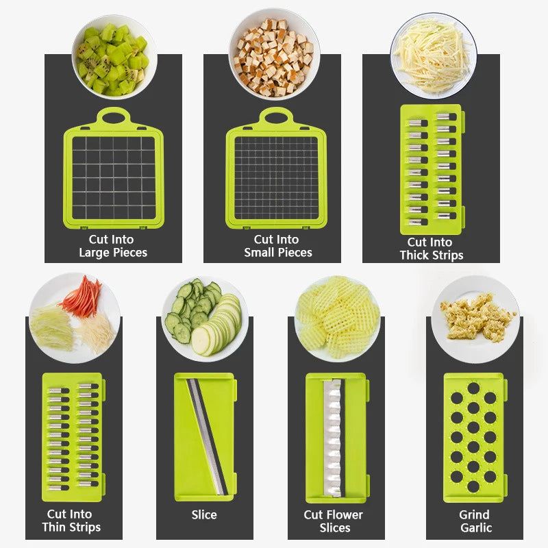 16-in-1 Multi-Functional Vegetable Chopper, Dicer & Slicer with Storage Container