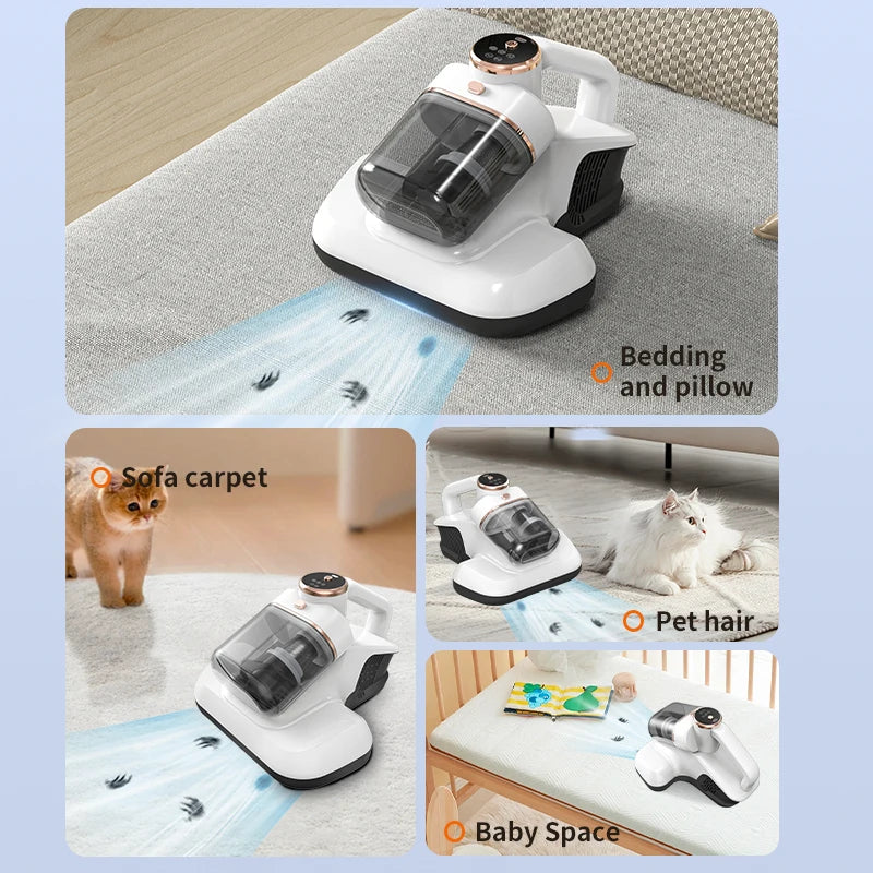 2026 Intelligent Mite Remover Dual Cup Mite Remover Three-stage Mite Remover Bed Mounted Household Vacuum Cleaner